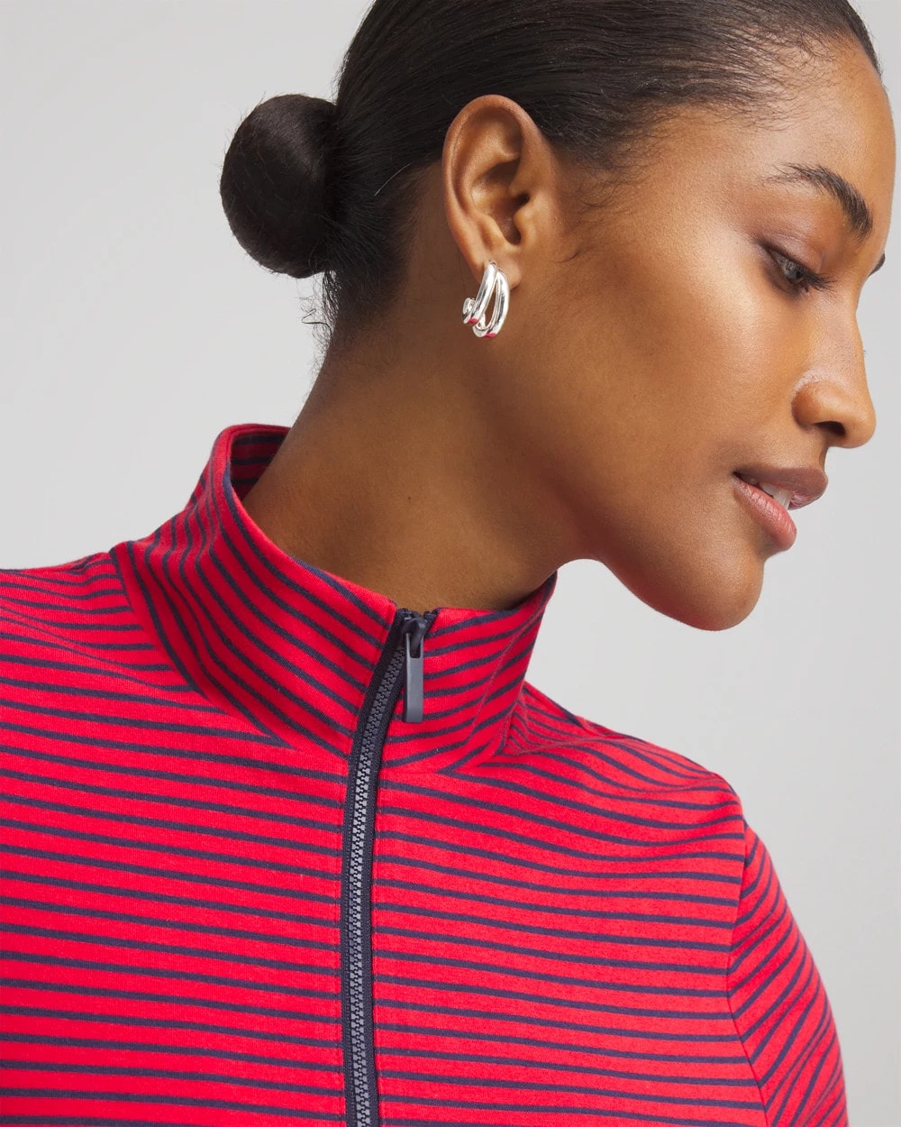 Chico's Zenergy® UPF Knit Stripe Half-Zip Dress
