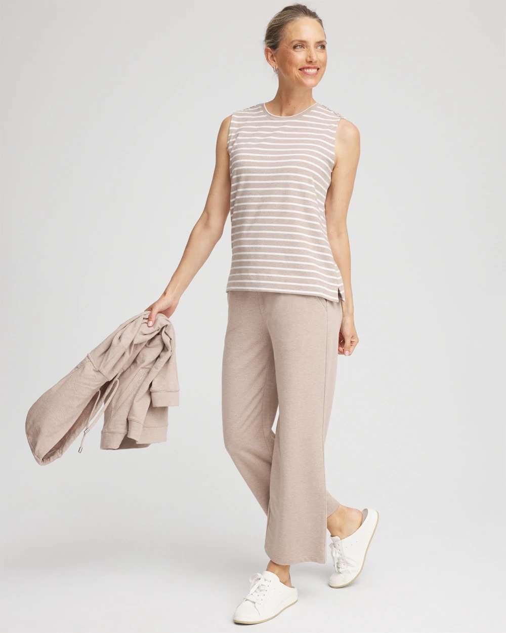 Chico's Zenergy® UPF Sleeveless Metallic-Striped Tank