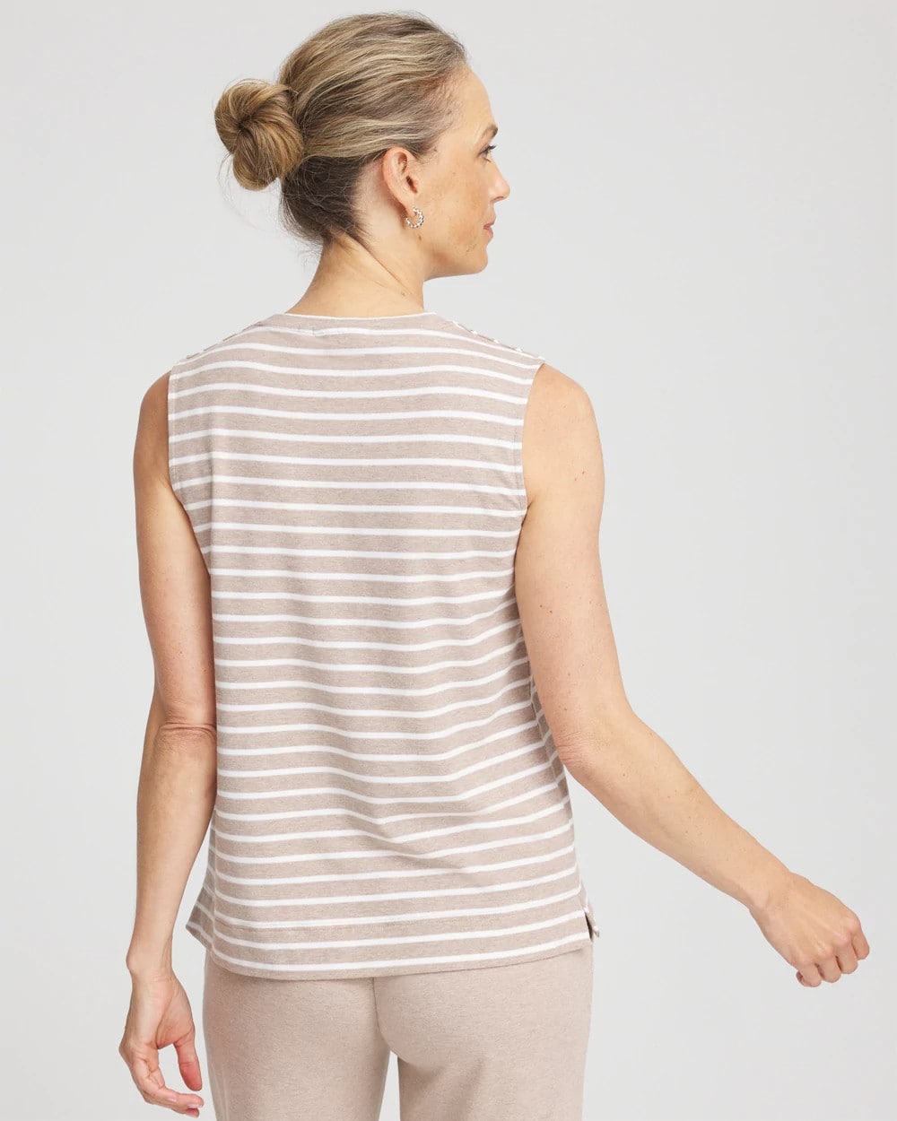 Chico's Zenergy® UPF Sleeveless Metallic-Striped Tank