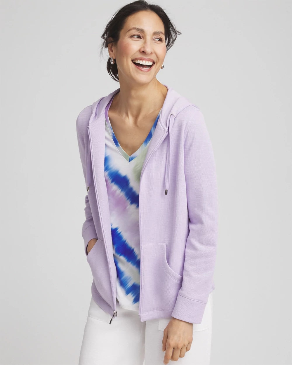 Chico's Zenergy® Beach Slub Zip-Front Hoodie