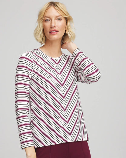 Chico's Zenergy® Soft Brushed Striped Top