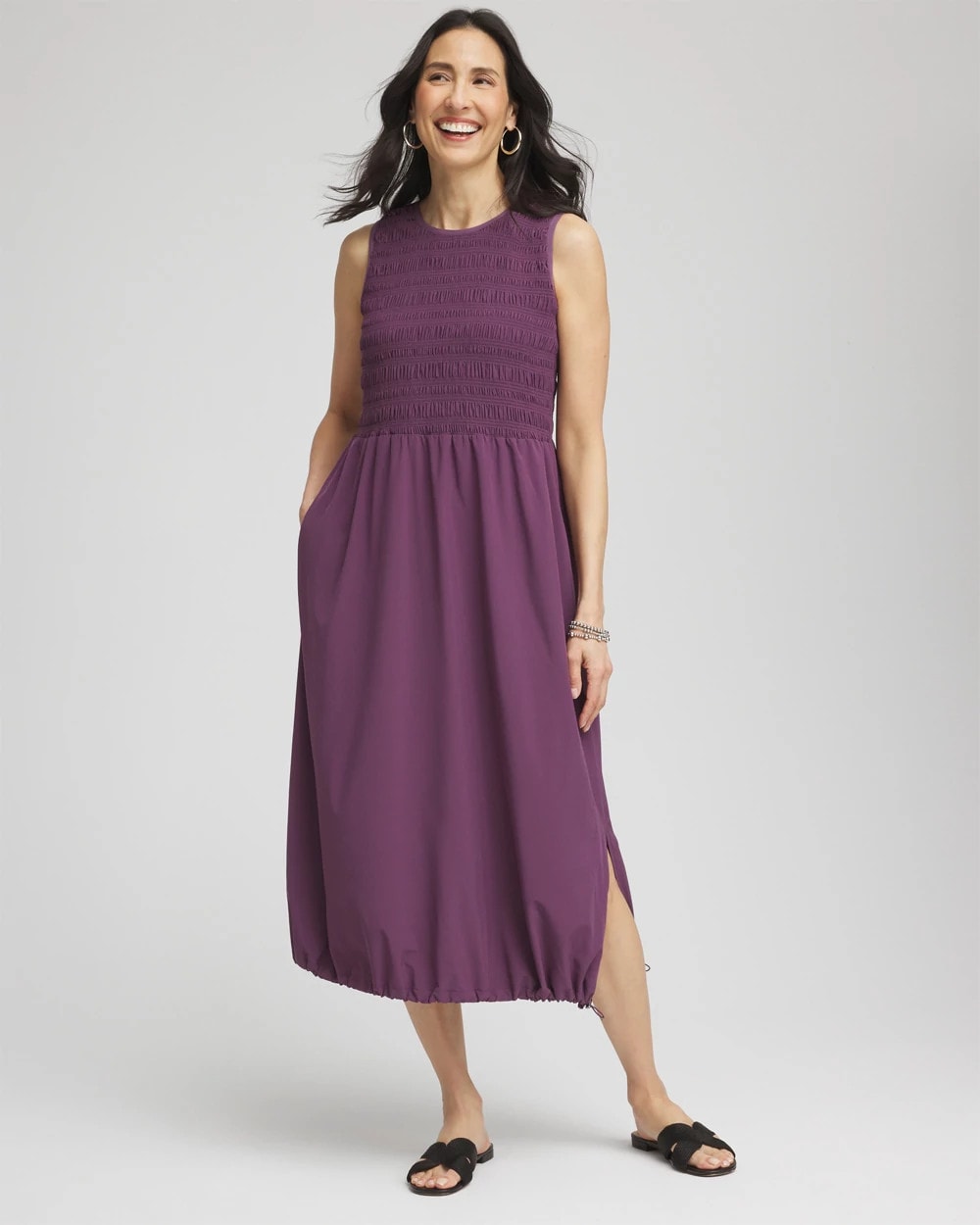Chico's Zenergy® UPF Smocked Midi Dress