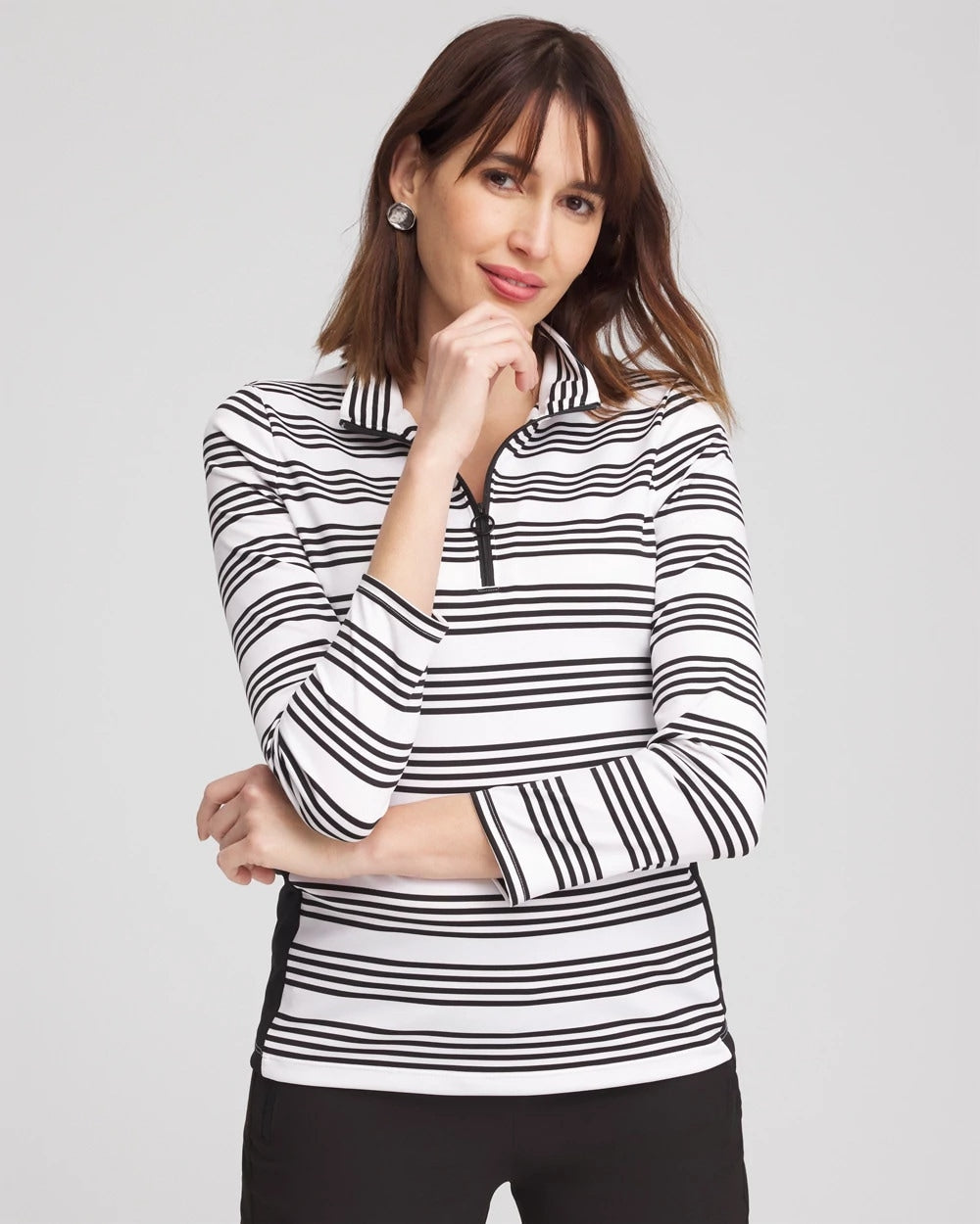 Chico's Zenergy® UPF Stripe Long Sleeve Top