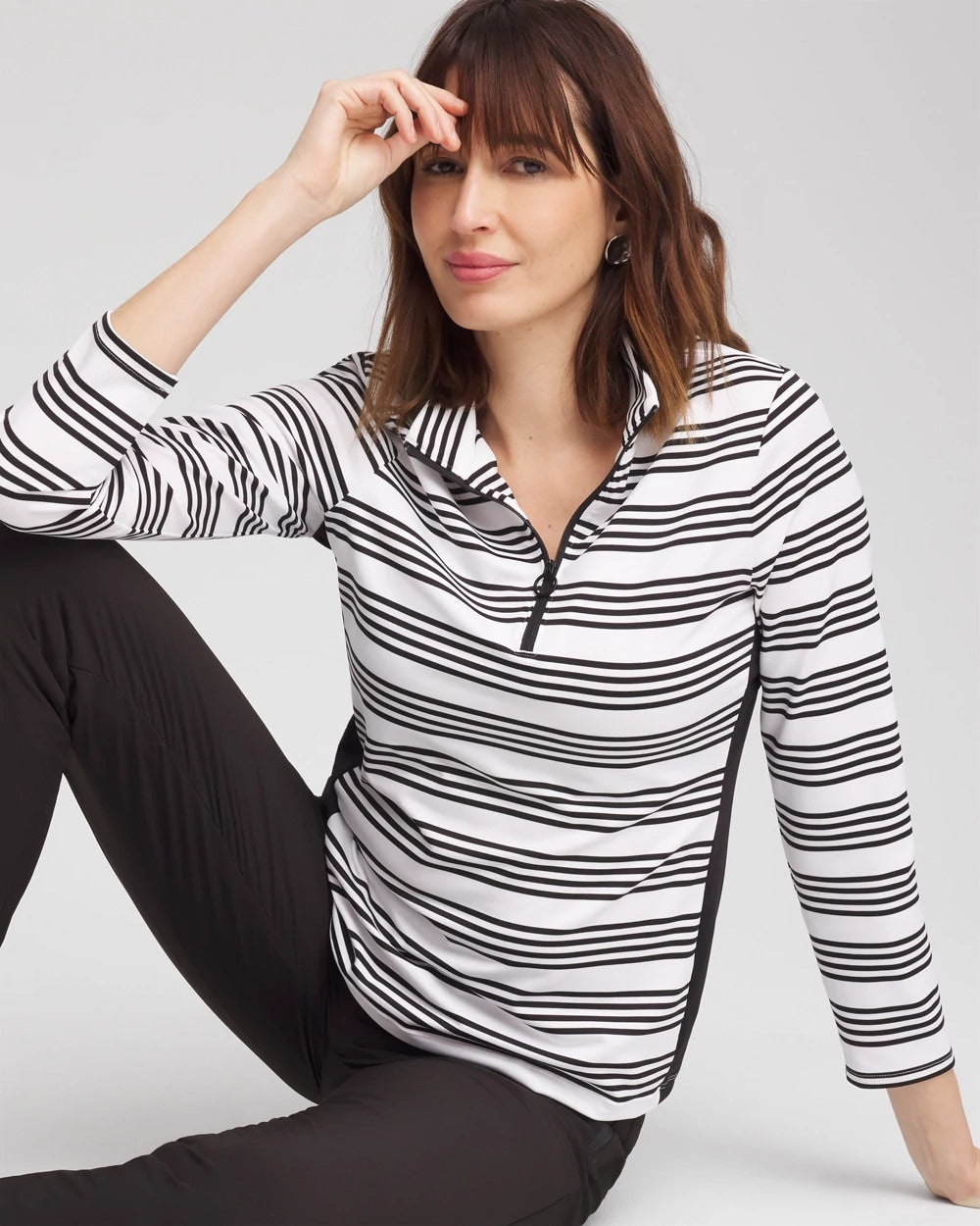 Chico's Zenergy® UPF Stripe Long Sleeve Top