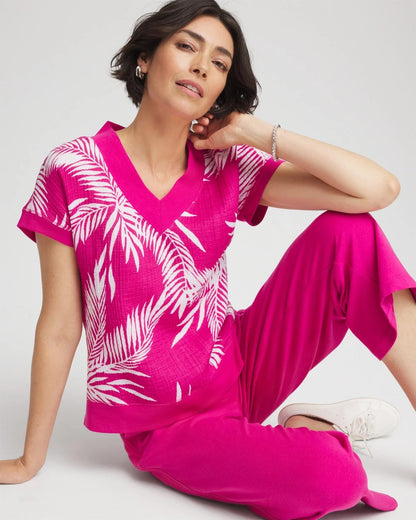Chico's Zenergy® Tropical Gauze Top
