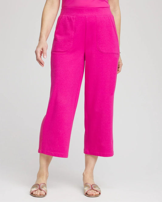 Chico's Zenergy® French Terry Gauze-Inset Cropped Pants