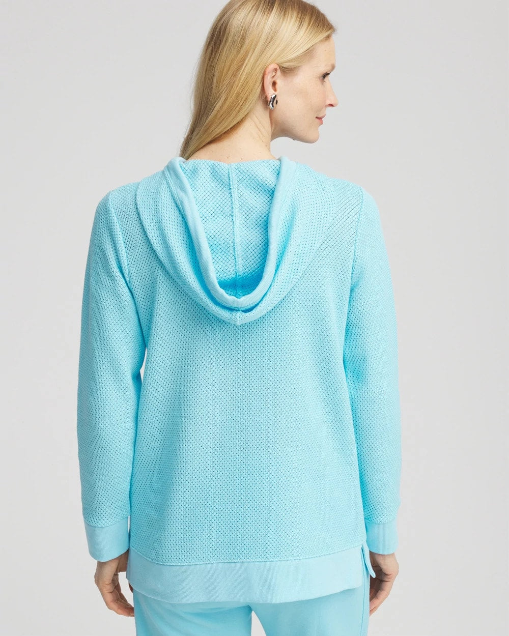Chico's Zenergy® Crochet Knit Hooded Pullover Top
