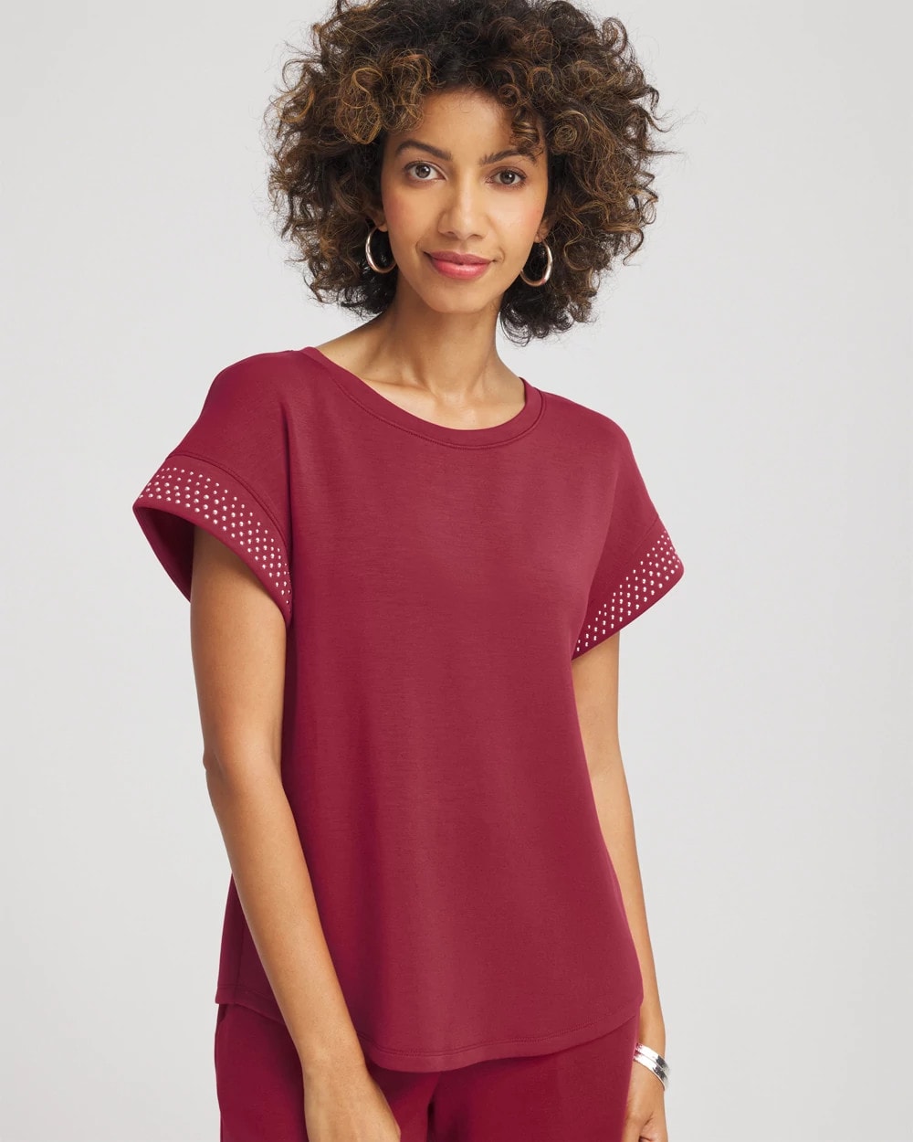 Chico's Zenergy® Embellished Short-Sleeve Top