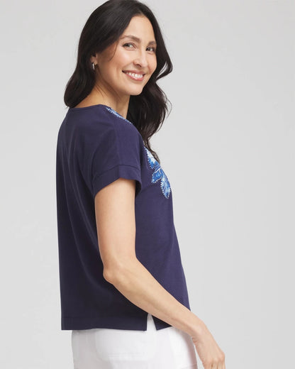 Chico's Zenergy® UPF Knit Applique Dolman Top