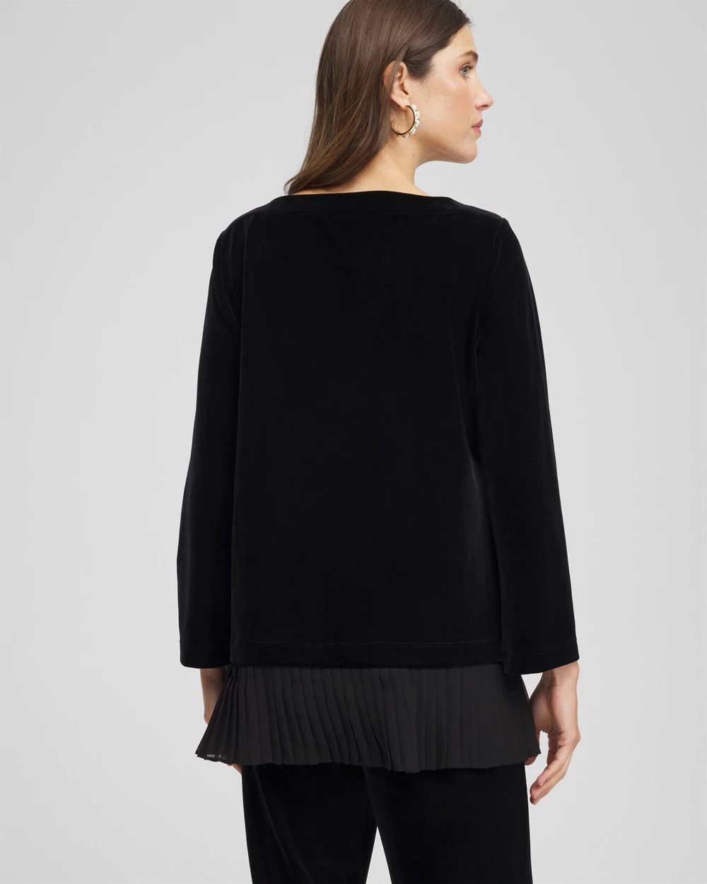 Chico's Travelers™ Chiffon Hem Velvet Tunic
