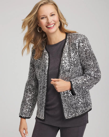 Chico's Travelers™ Collection Refined Sequins Netted Jacket