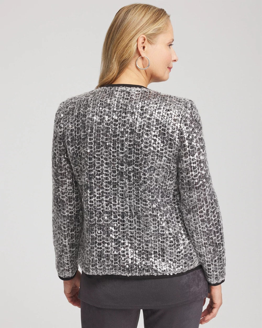 Chico's Travelers™ Collection Refined Sequins Netted Jacket