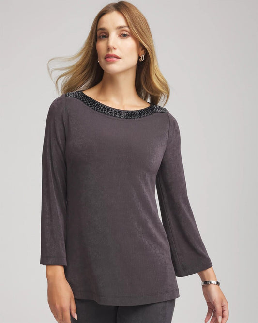 Chico's Travelers™ Koia Pearl Beaded Tunic