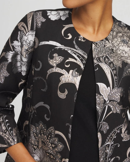 Chico's Travelers™ Collection Jacquard Floral Shine Jacket