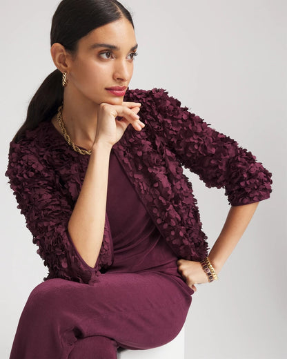 Chico's Travelers™ Collection Textured Rosette Jacket