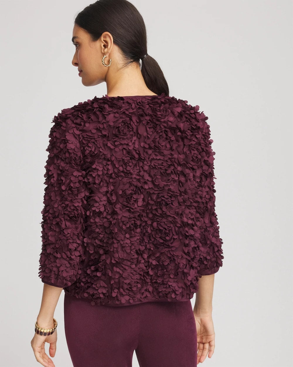 Chico's Travelers™ Collection Textured Rosette Jacket