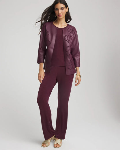 Chico's Travelers™ Collection Faux Leather Embroidered Jacket