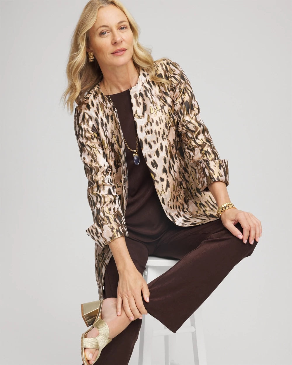 Chico's Travelers™ Collection Animal Jacquard Jacket