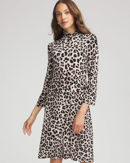 Chico's Travelers™ Animal-Print Mockneck Midi Dress