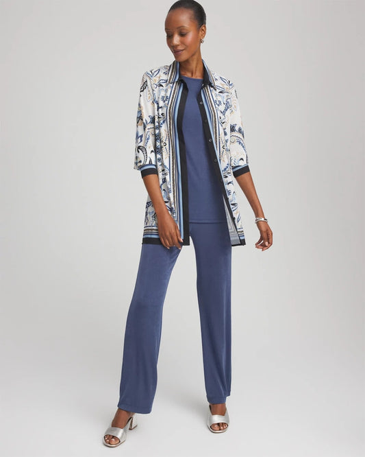 Chico's Travelers™ Collection Paisley Mesh Shirt Jacket