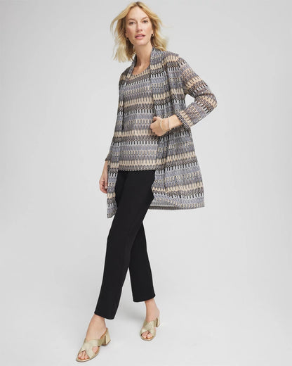 Chico's Travelers™ Knit Chevron Open-Front Cardigan