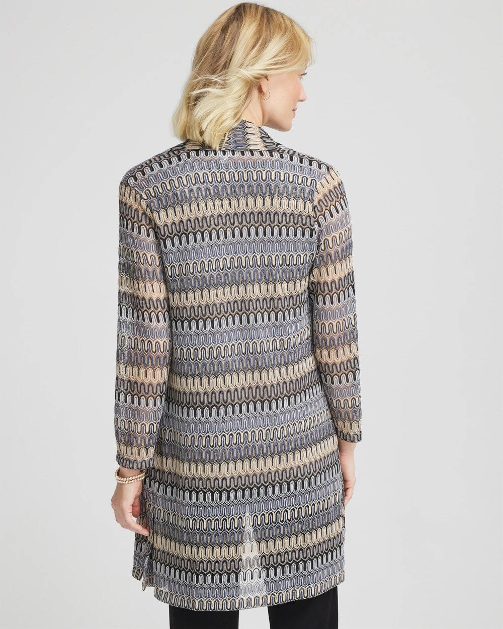 Chico's Travelers™ Knit Chevron Open-Front Cardigan