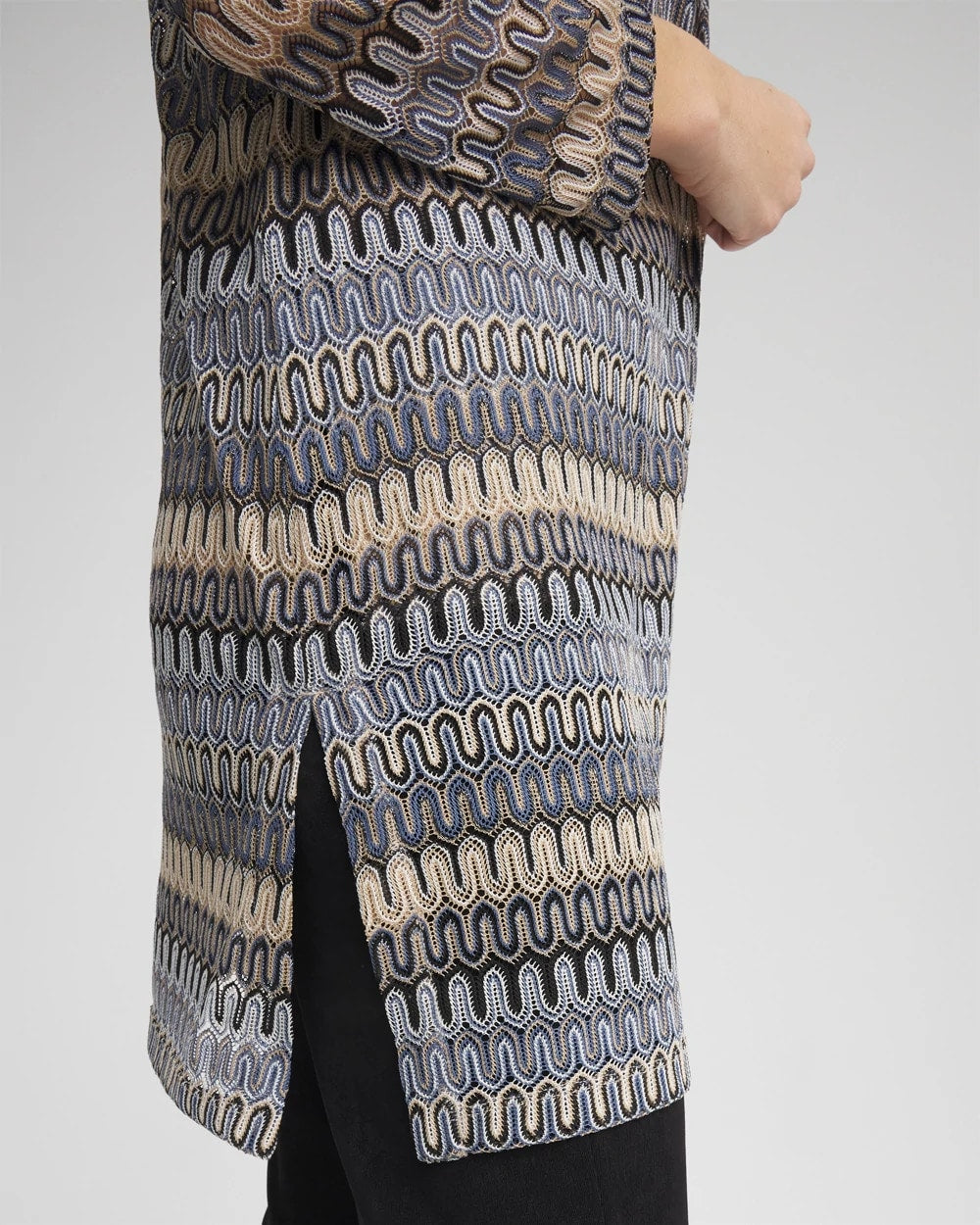 Chico's Travelers™ Knit Chevron Open-Front Cardigan