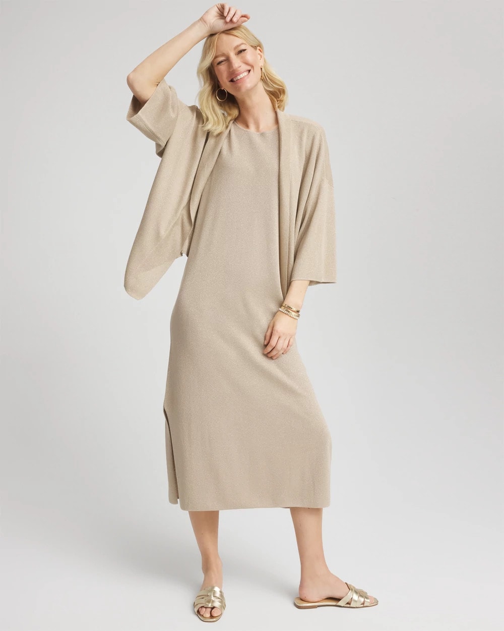 Chico's Travelers™ Collection Metallic Knit Cardigan