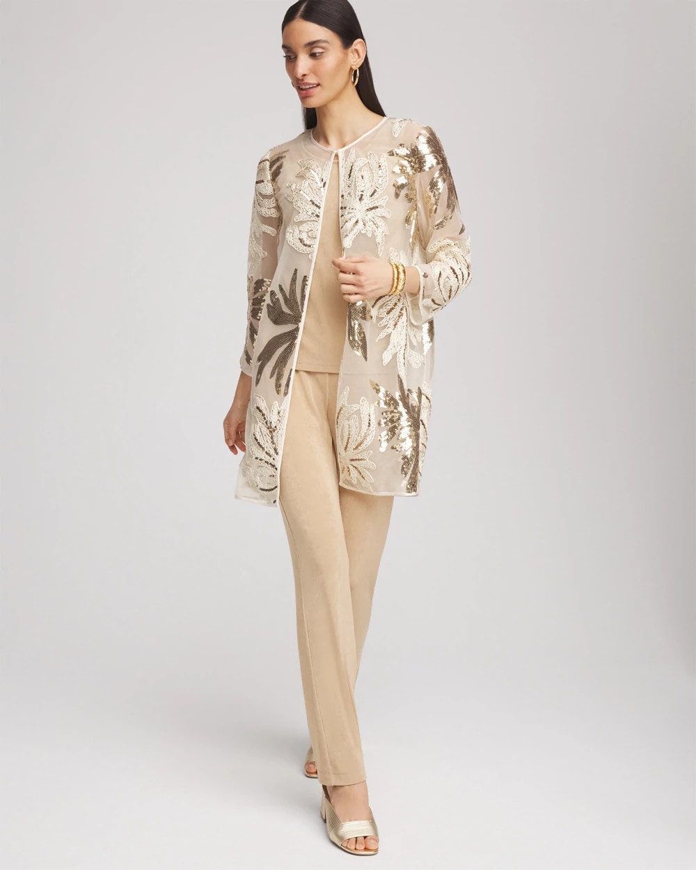 Chico's Travelers™ Collection Sequin-Mesh Jacket