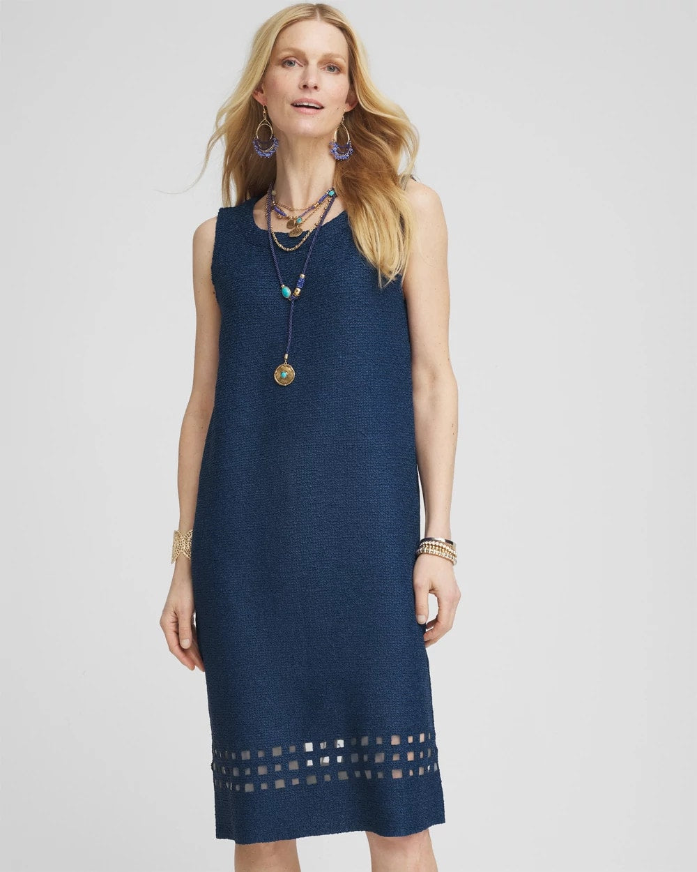 Chico's Travelers™ Sleeveless Crushed Cutout-Hem Dress