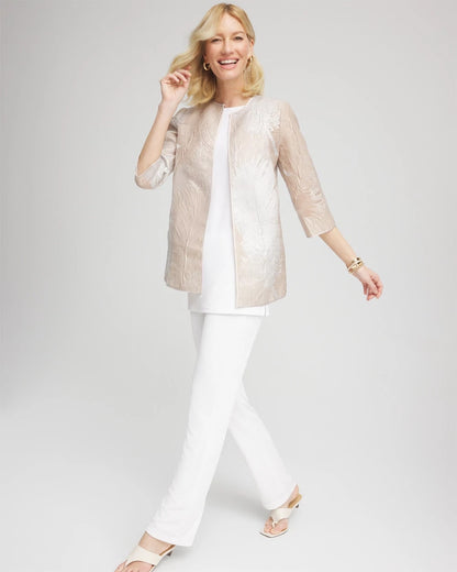 Chico's Travelers™ Collection Metallic 3/4 Sleeve Jacket