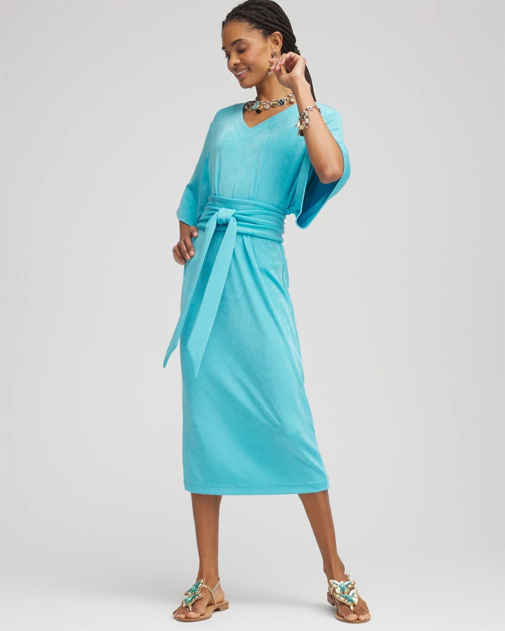 Chico's Travelers™ Kimono Sleeved V-Neck Dress