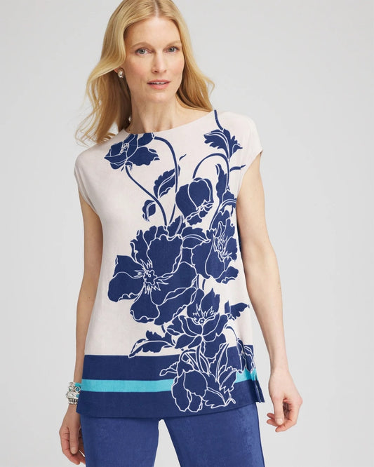 Chico's Travelers™ Wildflower Cap-Sleeved Tunic