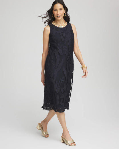 Chico's Travelers™ Mesh Appliqué Midi Dress