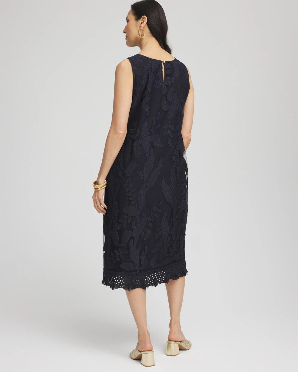 Chico's Travelers™ Mesh Appliqué Midi Dress