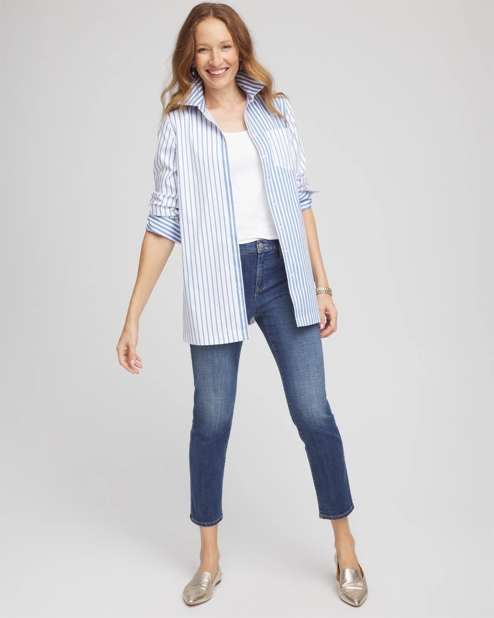 Chico's No Iron™ Stripe Mix Tunic