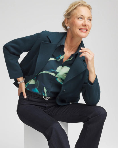 Chico's No Iron™ Glacial Flora Sateen Shirt
