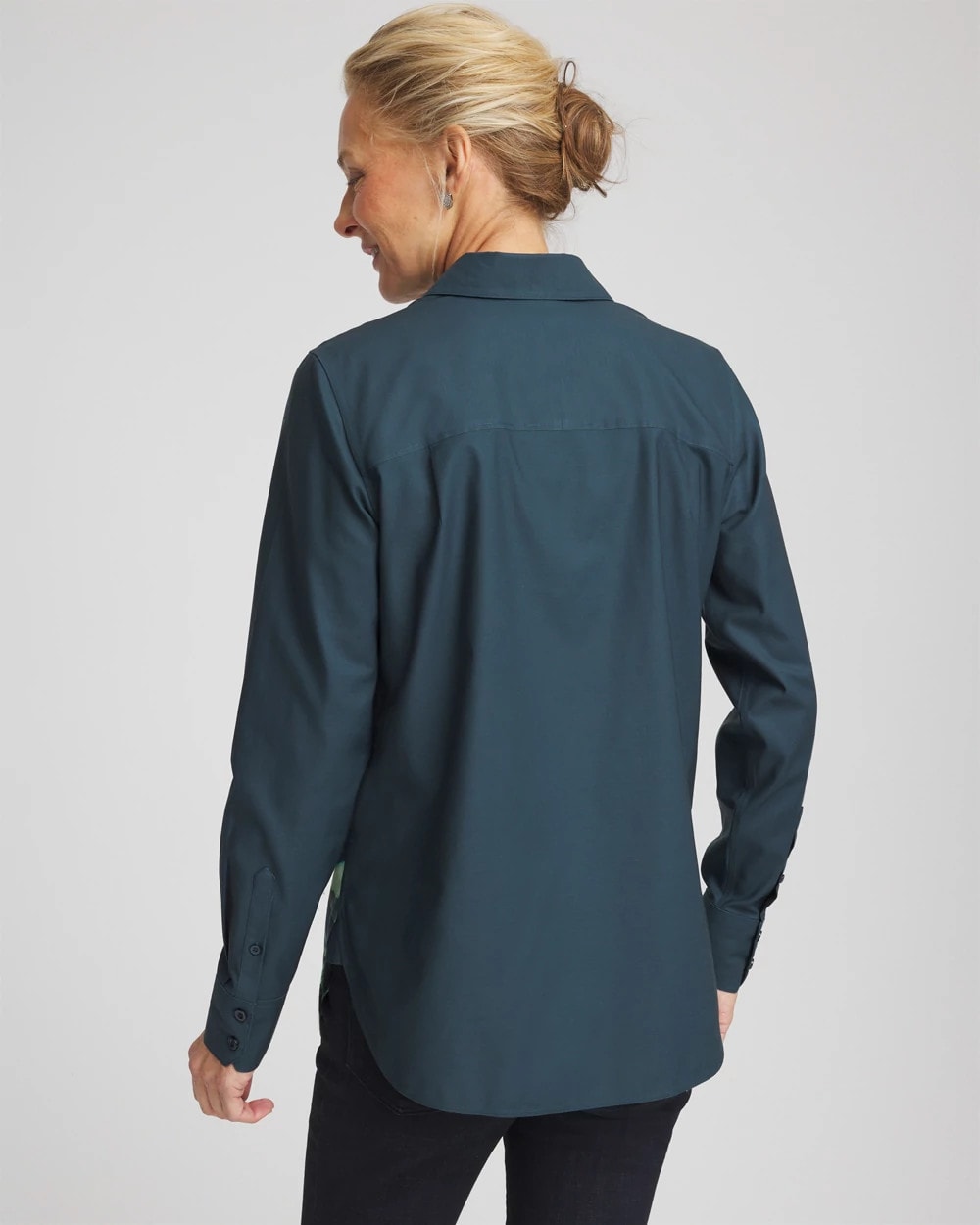 Chico's No Iron™ Glacial Flora Sateen Shirt
