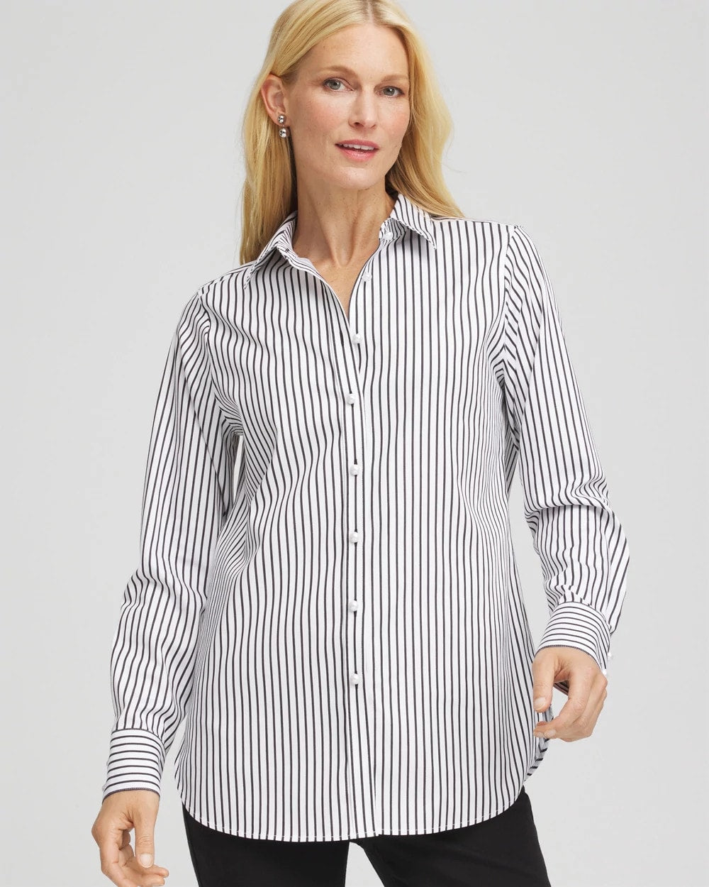 Chico's No Iron™ Lurex Striped Shirt