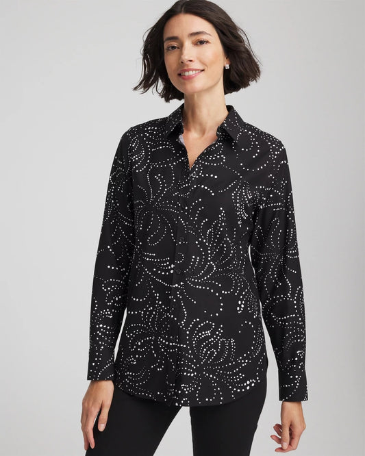 Chico's No Iron™ Findot Print Sateen Shirt
