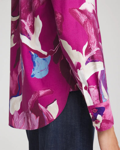 Chico's No Iron™ Floral-Paint-Print Shirt