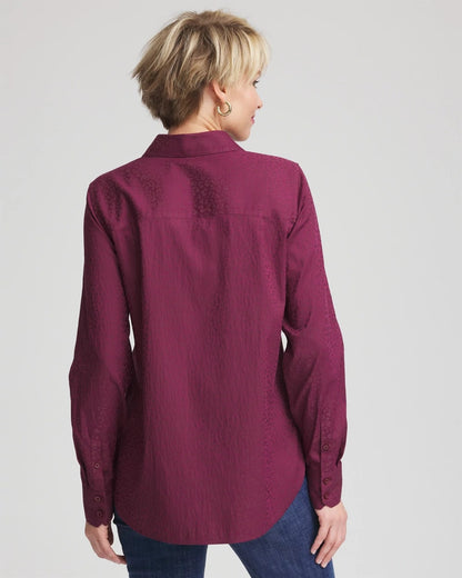 Chico's No Iron™ Jacquard Chianti Animal-Motif Shirt
