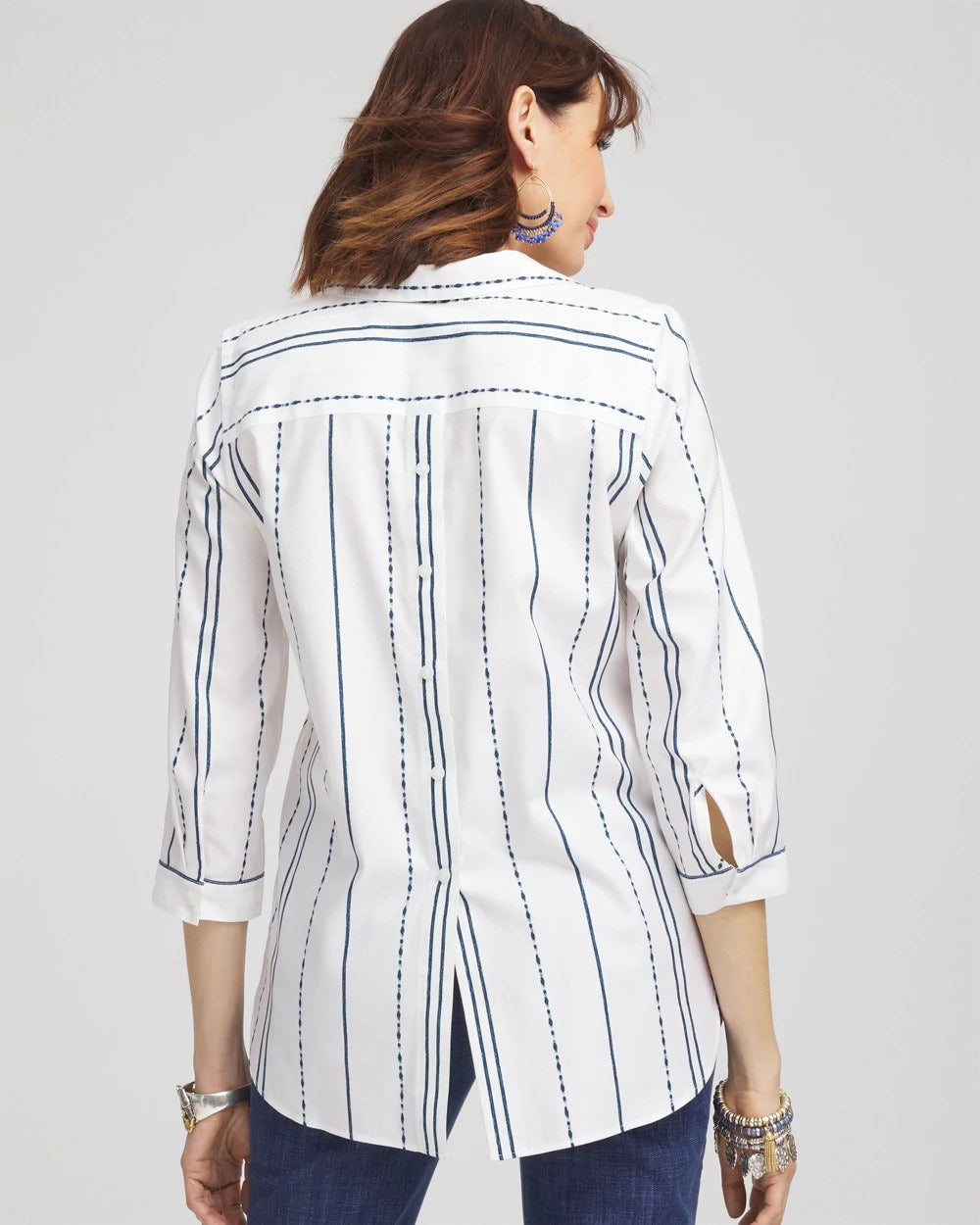 Chico's No Iron™ Striped Buttonback Stretch Tunic
