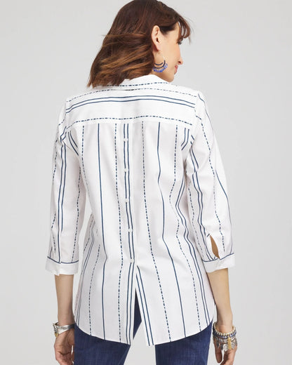 Chico's No Iron™ Striped Buttonback Stretch Tunic