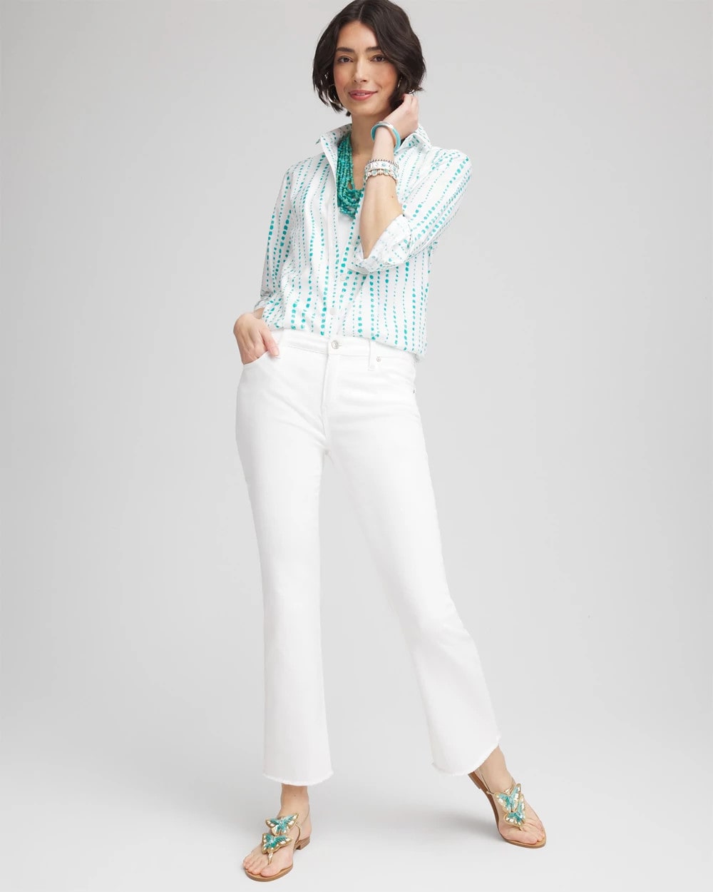 Chico's No Iron™ Sateen Bubble Print Shirt