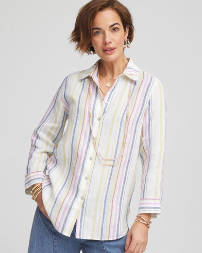 Chico's No Iron™ Multi Stripe Linen Shirt