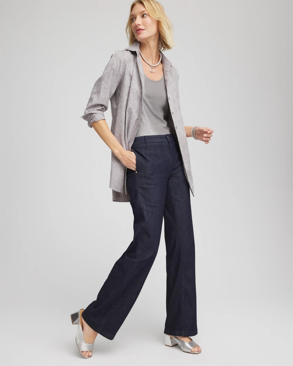 Chico's No Iron™ Lace Jacquard Stretch Tunic