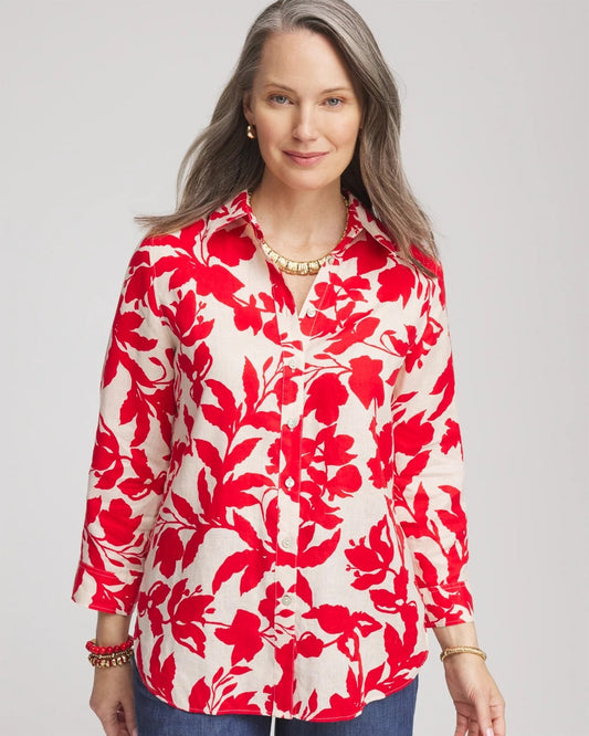 Chico's No Iron™ Floral Linen Shirt