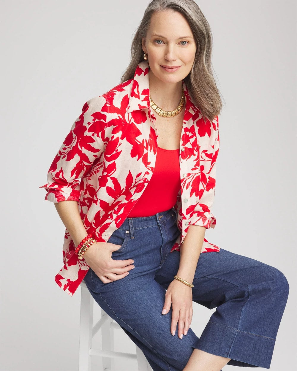 Chico's No Iron™ Floral Linen Shirt