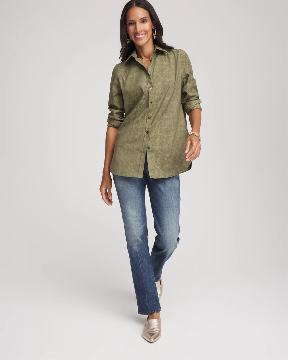 Chico's No Iron™ Jacquard Shirt